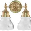 Badrumslampa - Bergman mässing, slipat mattglas