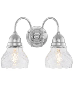 Badrumslampa - Stackelberg nickel, slipat klarglas
