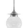 Badrumslampa - Taklampa Dahlbergspendel 100 nickel, opalvit klotskärm