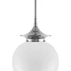 Badrumslampa - Taklampa Dahlbergspendel 100 nickel, stor klotskärm