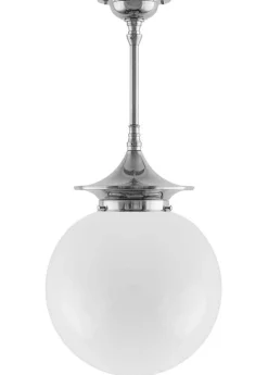 Badrumslampa - Taklampa Dahlbergspendel 100 nickel, stor klotskärm