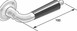 Dörrtrycke Låsbolaget nr 439 Nickel/svart trä - utan rosett