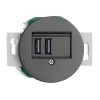 Insats USB-uttag - svart porslin