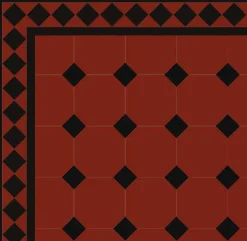 Klinker - Oktagon 15 x 15 cm röd