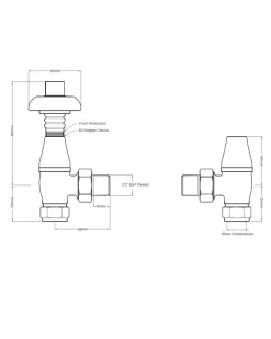 Radiatorventil termostat - Chelsea Svart nickel