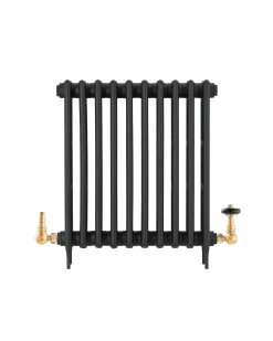 Radiatorventil termostat - York (vinklad) borstat nickel/trä