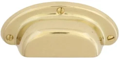 Skålhandtag - Skyddslackad mässing 75 mm