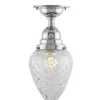 Taklampa - Byström 80 nickel, klardroppe