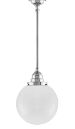 Taklampa - Byströmpendel 100 nickel, klotskärm