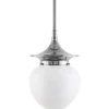 Taklampa - Dahlbergspendel 100 nickel, opalvit droppe