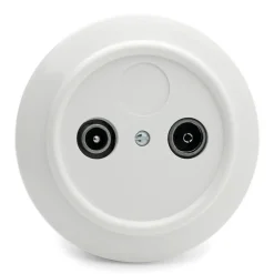 Täckkåpa - Rund duroplast för dimmer, TV/radio & datajack