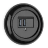 USB-uttag - Svart porslin