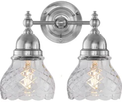 Vägglampa - Bergman nickel, klarglas