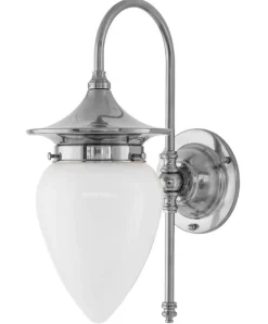 Vägglampa - Fryxell nickel, opalvit