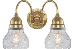 Vägglampa - Stackelberg mässing, slipat klarglas