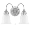 Vägglampa - Stackelberg nickel, opalvit klocka