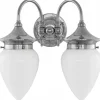 Vägglampa - Tigerstedt nickel, opalvit