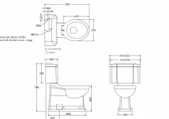WC - Burlington dolt S-lås, smal cistern