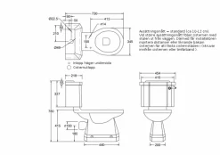 WC Burlington - Sverige-anpassad, P-lås, smal cistern, normal sitthöjd