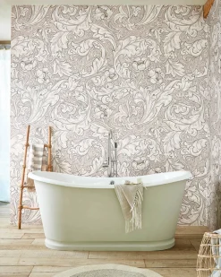 William Morris & Co. Tapet - Pure Bachelor´s Button Linen/Coral